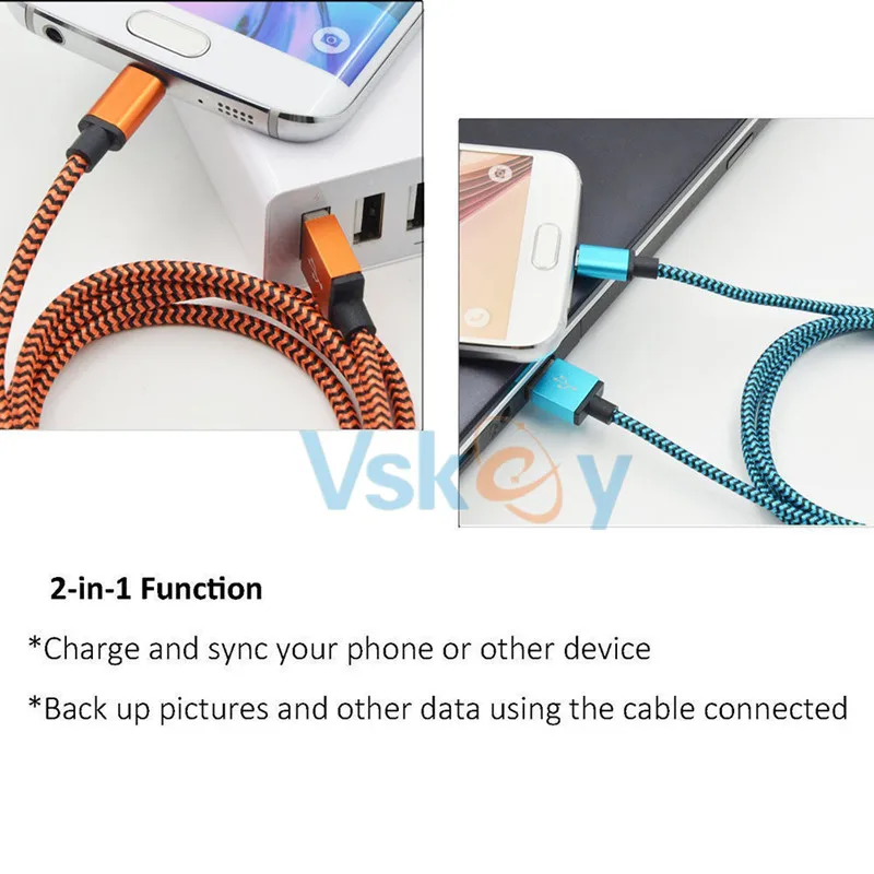 VSKEY 5 шт. Micro USB кабель для Samsung Galaxy Huawei Xiaomi Sony Android порт Быстрая Зарядка