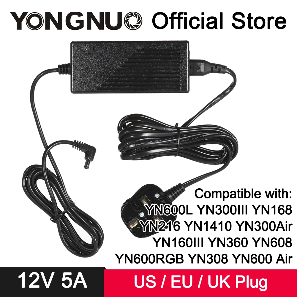 AC к DC Мощность адаптер для YongNuo YN160 YN300 III YN360 YN600 Air RGB YN900 II YN1200 YN308 YN608 YN860 YN1410 YN216