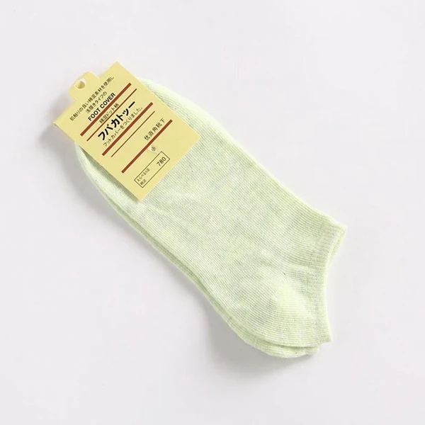 Green Новые летние женские носки, повседневные милые однотонные хлопковые носки, яркие цвета, модные короткие носки - Цвет: Green