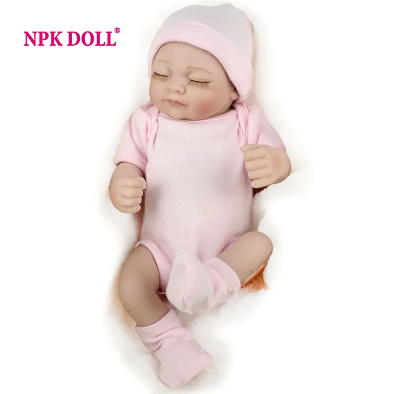 

Кукла реборн NPKDOLL 25 см, силиконовая мини-кукла на все тело 10 дюймов, Реалистичная для новорожденных, Ромпер розового цвета