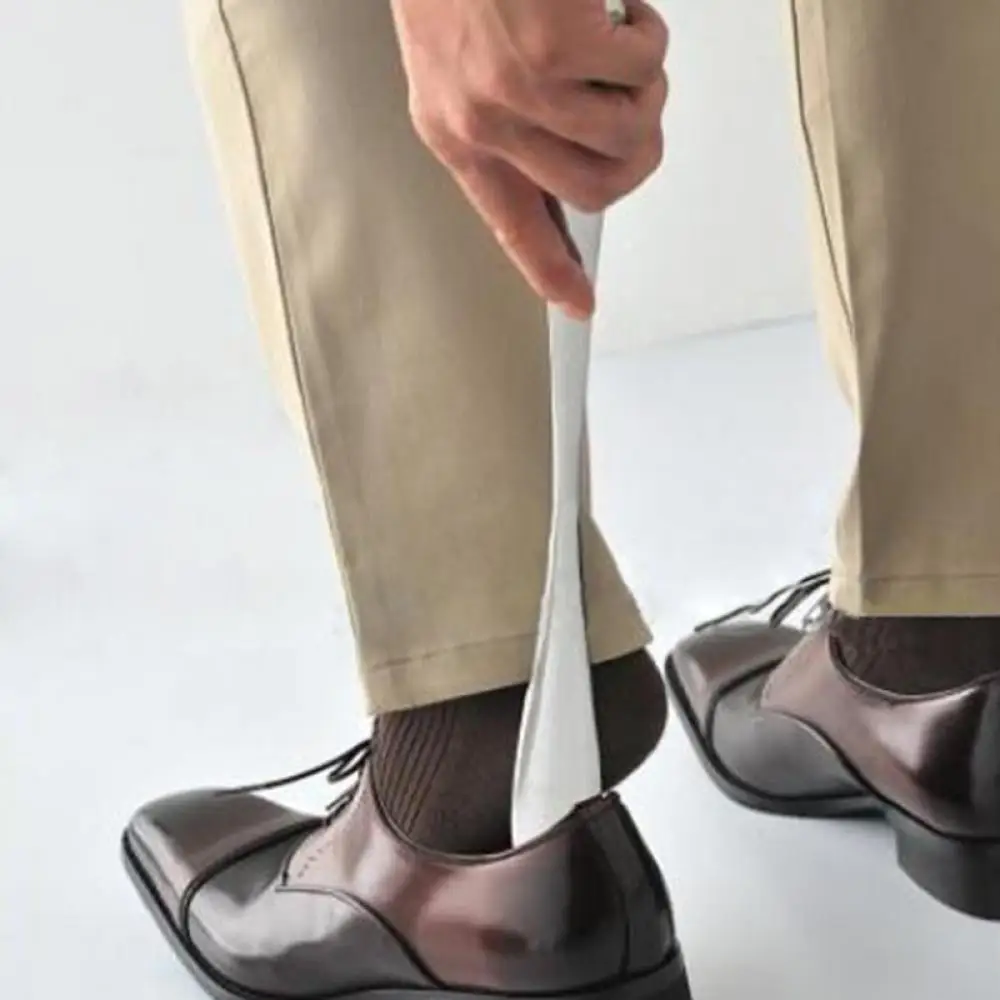 

HOT Durable Handle Professional Metal Silver Shoe Horn Lifter Long Shoespooner