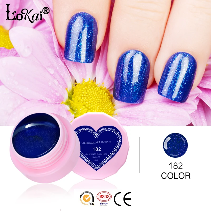 Lokai 12 цветов синяя серия УФ-гель для ногтей долговечный замачиваемый