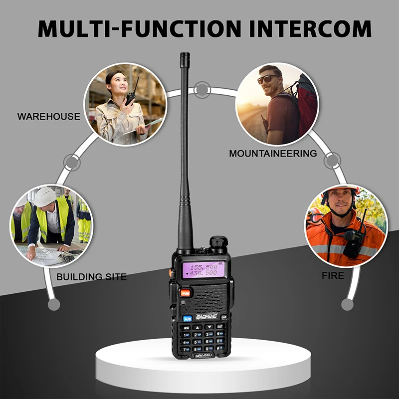 Baofeng UV-5R Professional Walkie Talkie 5W UHF VHF Portable UV5R Two Way Radio Station UV 5R Hunting CB Transceiver Ham Radio
