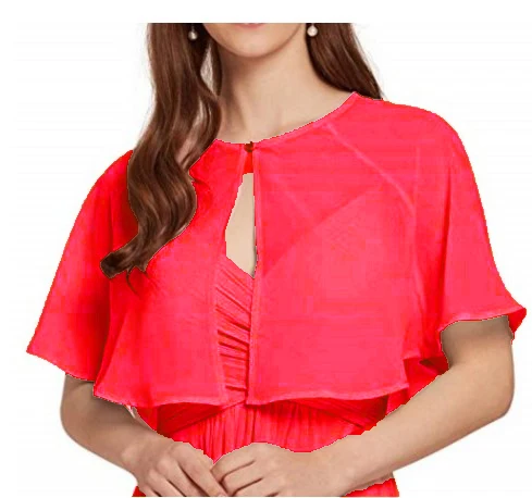 red Сапфировое свадебное vestido de festa Женская шаль болеро шифон вечернее свадебное накидка Болеро накидка - Цвет: red