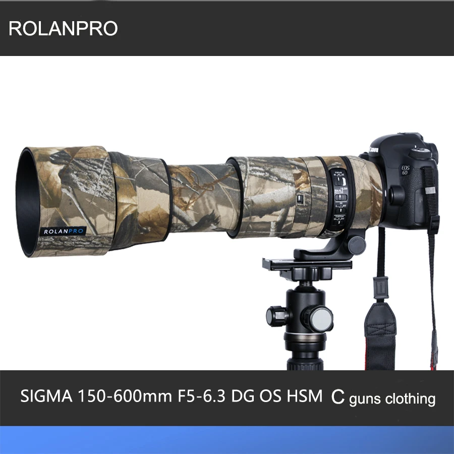 Линзы rolanpro камуфляж пальто дождевик для SIGMA 150-600 мм F5-6.3 DG OS HSM современный(AF версия) пистолеты защитный рукав