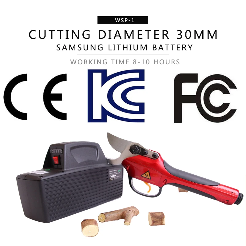 Электрический секатор на литиевой батарее для виноградника и сада|battery power|batteries