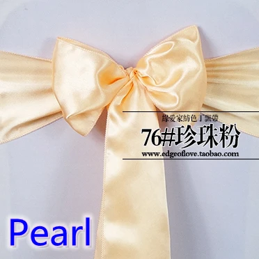 Жемчужный цвет атласный створки стул свадебное украшение галстук бабочка