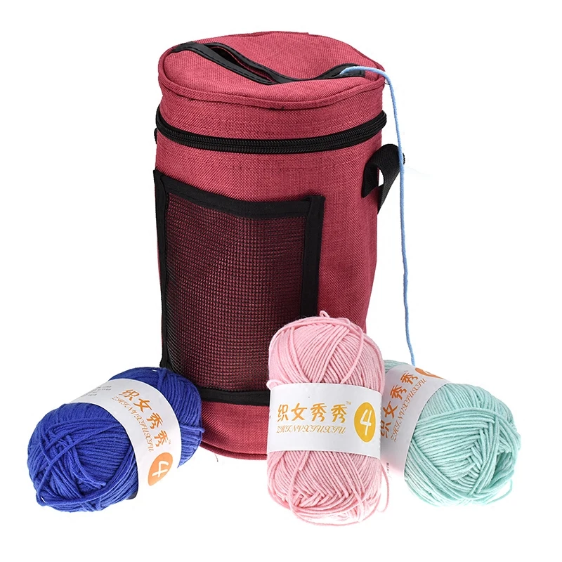 

Yarn Crochet Thread Organizer Storage Bags Sitting Compressed Bag Oxford Cloth Knitted Sewing Tools Needlework Storage Basket