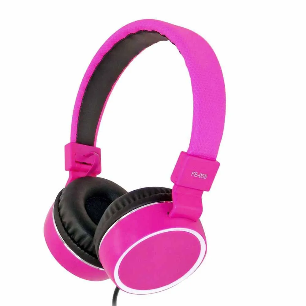 Стерео Bass Music наушников игры спортивные наушники Проводной DJ гарнитура Супер HIFI наушники для бега с микрофоном для iPhone PC - Цвет: Розовый
