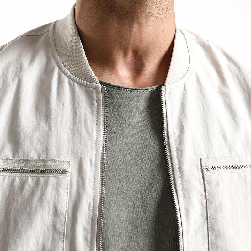 Мужская приталенная куртка-бомбер SIMWOOD тонкая ветровка большого размера с