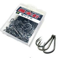 2 boxes lot japan barbed hook high carbon steel strong sharp barbed fishing hooks with ring crooked mouth hook fishing tackles