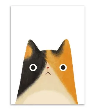 Оригинальный акварельный Милый Постер с японским котом и домашними животными