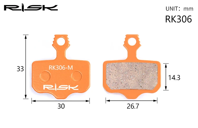 RK306 RISK 1 пара велосипедных дисковых тормозных колодок полностью из металлического материала оранжевая велосипедная горная велосипедная тормозная колодка для спуска под гору XT SHIMANO AVID - Цвет: RK306