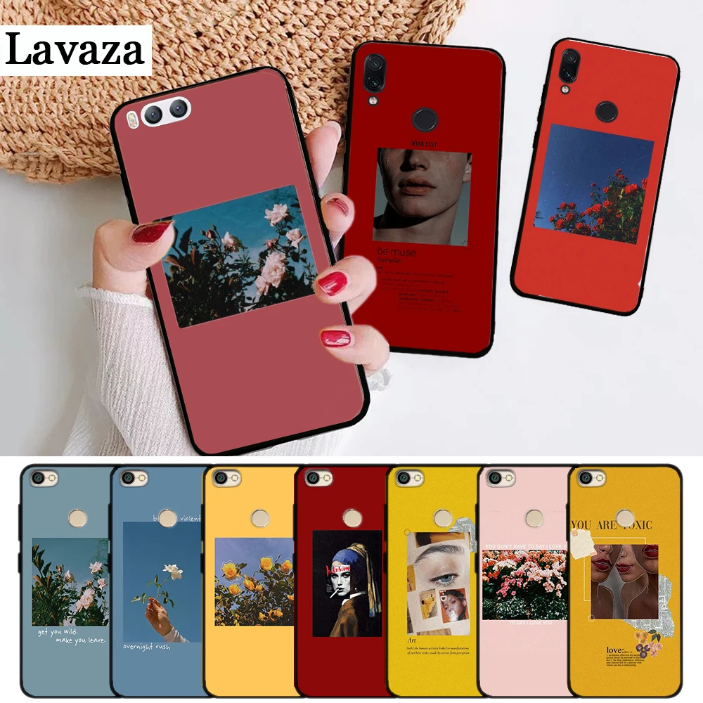 Лаваза Силиконовый чехол с принтами цветов для Xiaomi Redmi 4A 4X 5 5A 6 6A 7 7A 8 8A K20 Pro Plus S2 Go on.