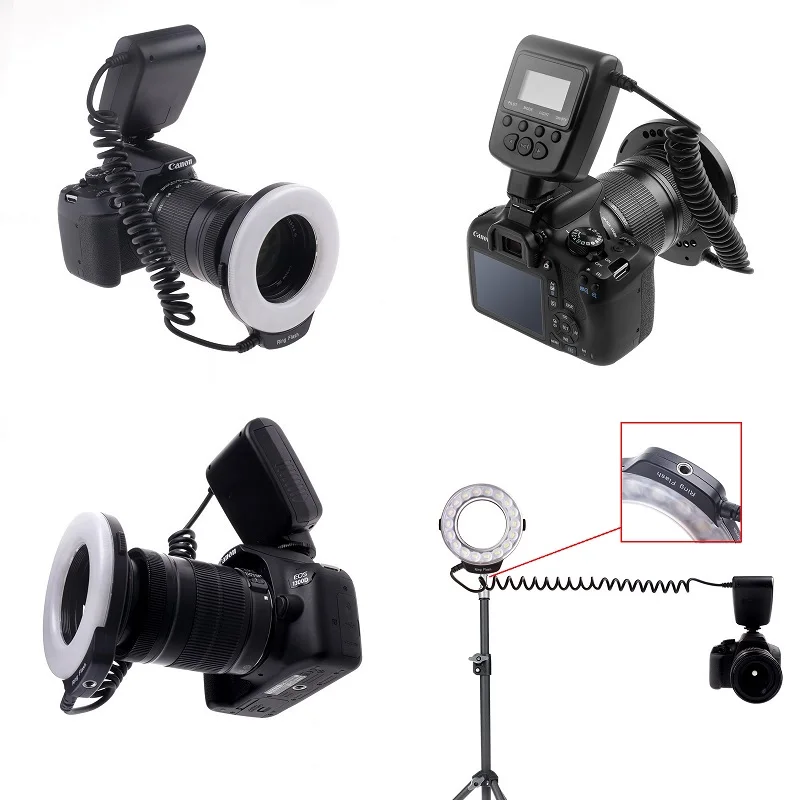SAMTIAN RF-600D светодиодный Макро Вспышка светодиодный кольцевой вспышка для Canon Nikon Olympus sony DSLR камер