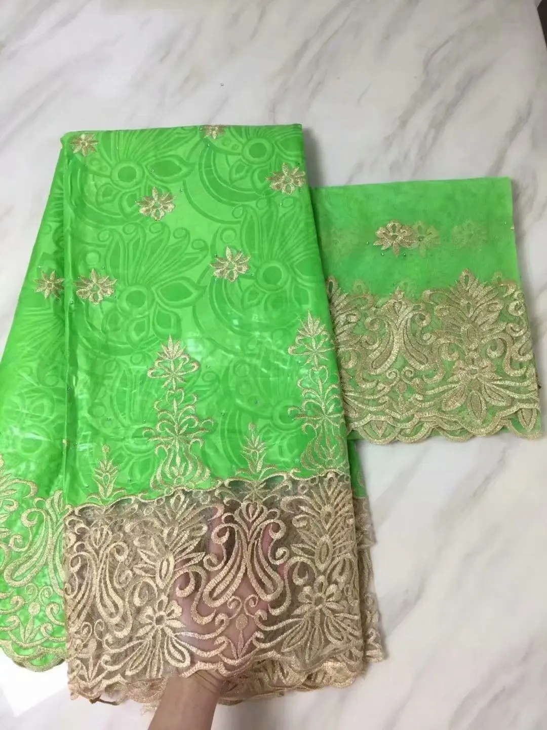 Африканские кружевные ткани модная вышивка Базен riche getzner с бисером Нигерия