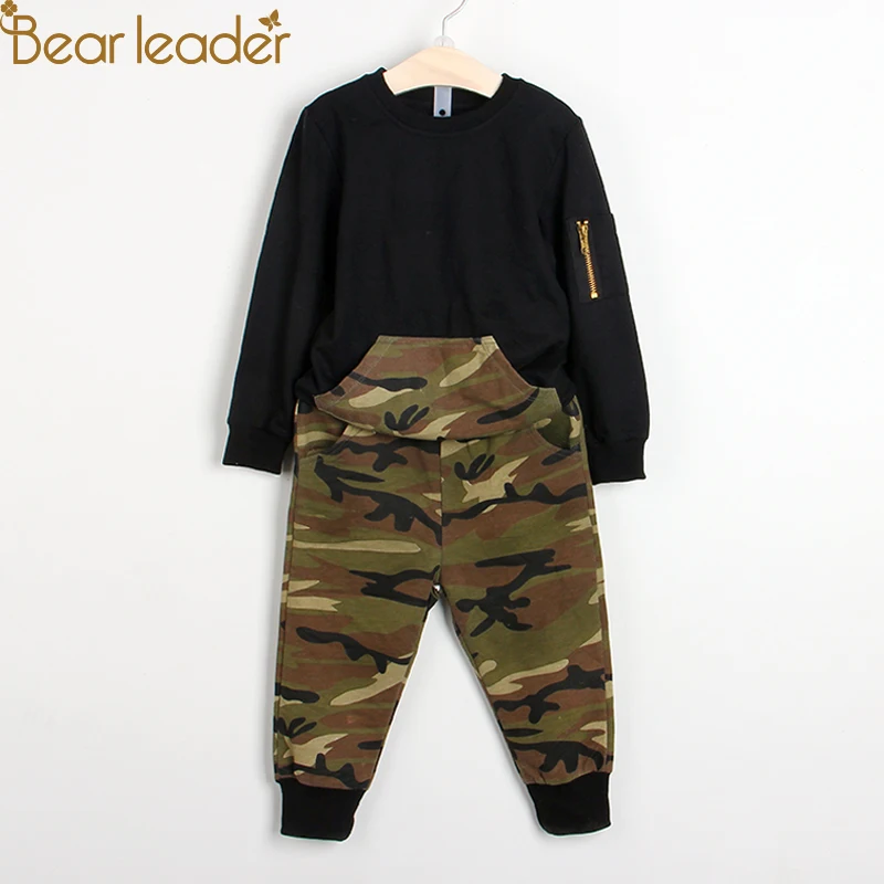 Bear Leader Autumn Children Boys Clothes Sets Long Sleeve T-shirt+Jeans 2pcs Kids Suits Cartoon Car Pattern Clothing | Детская одежда и