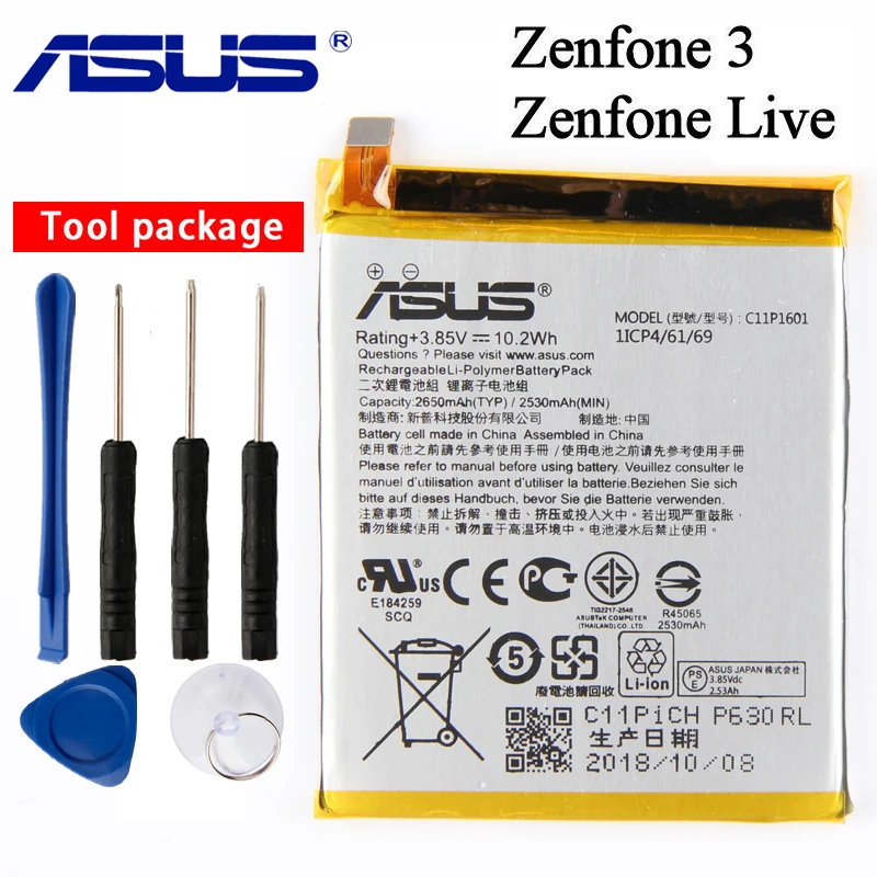 Оригинальный аккумулятор ASUS C11P1601 для ZENFONE 3 ZE520KL Z017D LIVE ZB501KL 2650 мАч|Аккумуляторы