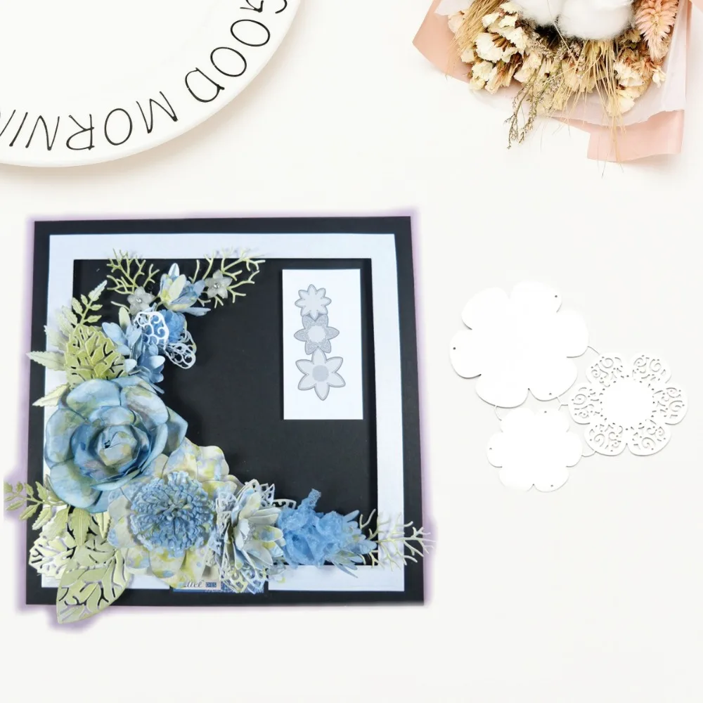 Большой сливы цветок 11 см кружево металла резка умирает вырезать тиснение