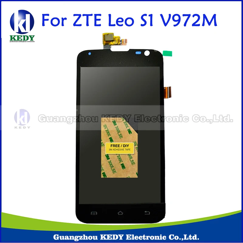 50 шт. Для ZTE Лео S1 V972M V972 Черный Полный ЖК Дисплей Сенсорная Панель Экрана Стекло