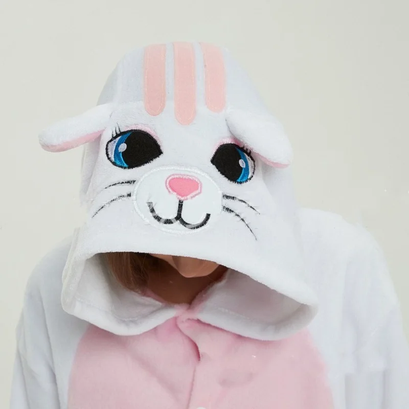 Новинка 2019 г. Милый Белый Кот Onesie Kigurumi для женщин с длинным рукавом животных