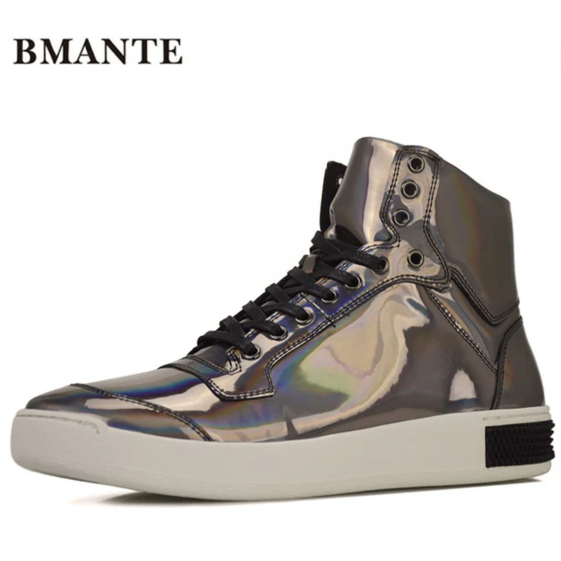 2017 известный бренд мужская Серебряная обувь голографический стиль хип-хоп