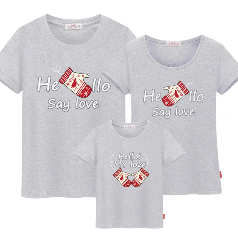 Семейные комплекты для папы мамы и сына новый хлопок короткий рукав платья дочки