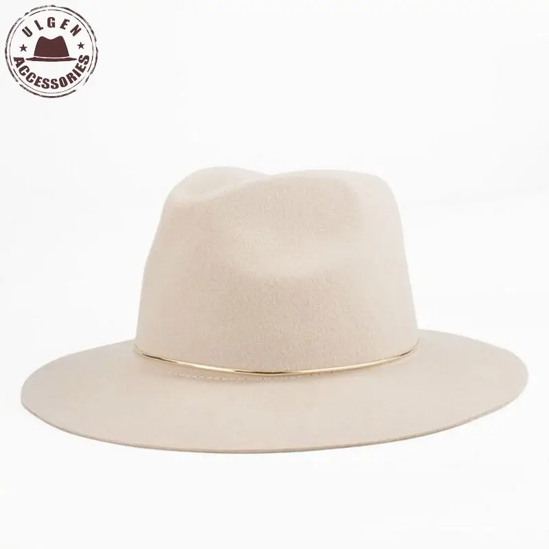 Новая модная женская шляпа fedora светильник цвет 100% шерсть широкие поля для женщин