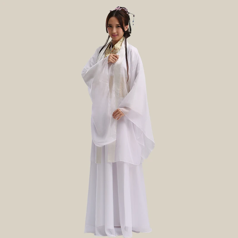 

Ancient Chinese Hanfu Stage Clothing Costume fresh costume white female costume Free Shipping