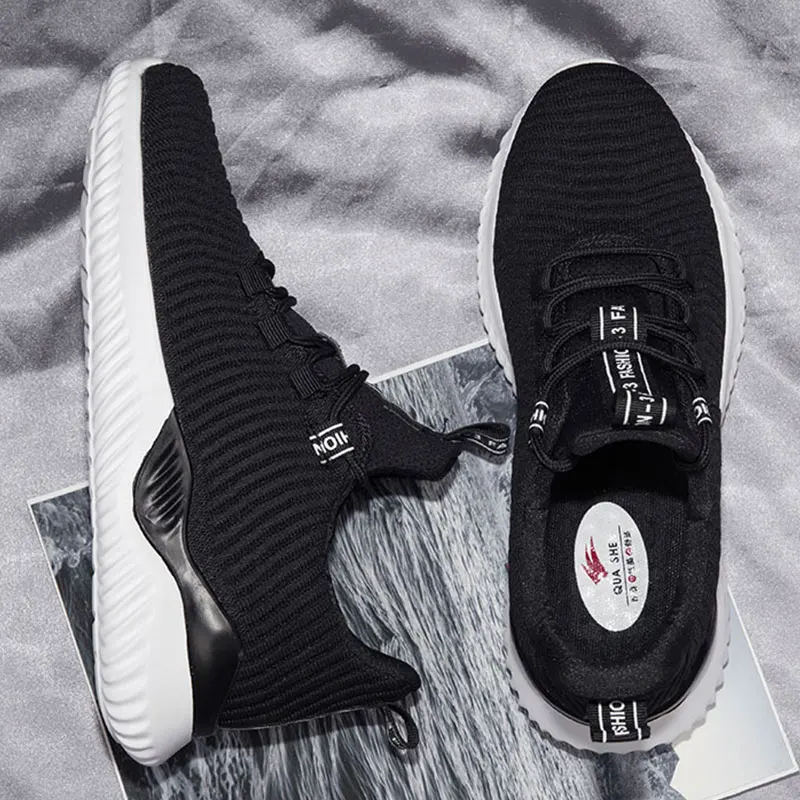 Мужские кроссовки унисекс Легкие дышащие черные из сетчатого материала для