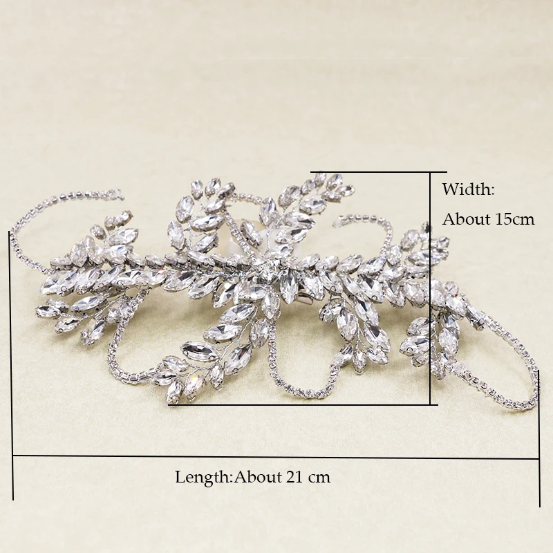 Vintage Handmade clear crystal crown bridal hair accessories Bridal headpiece women headband tiara wedding jewelry | Украшения и