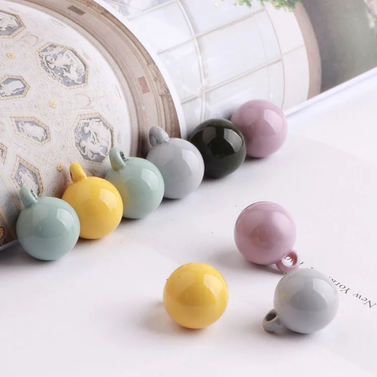 

50pcs/lot colorful Spray painting cartoon 3D rounds ball shape plastic charms diy jewelry earring/bracelet pendants accessory