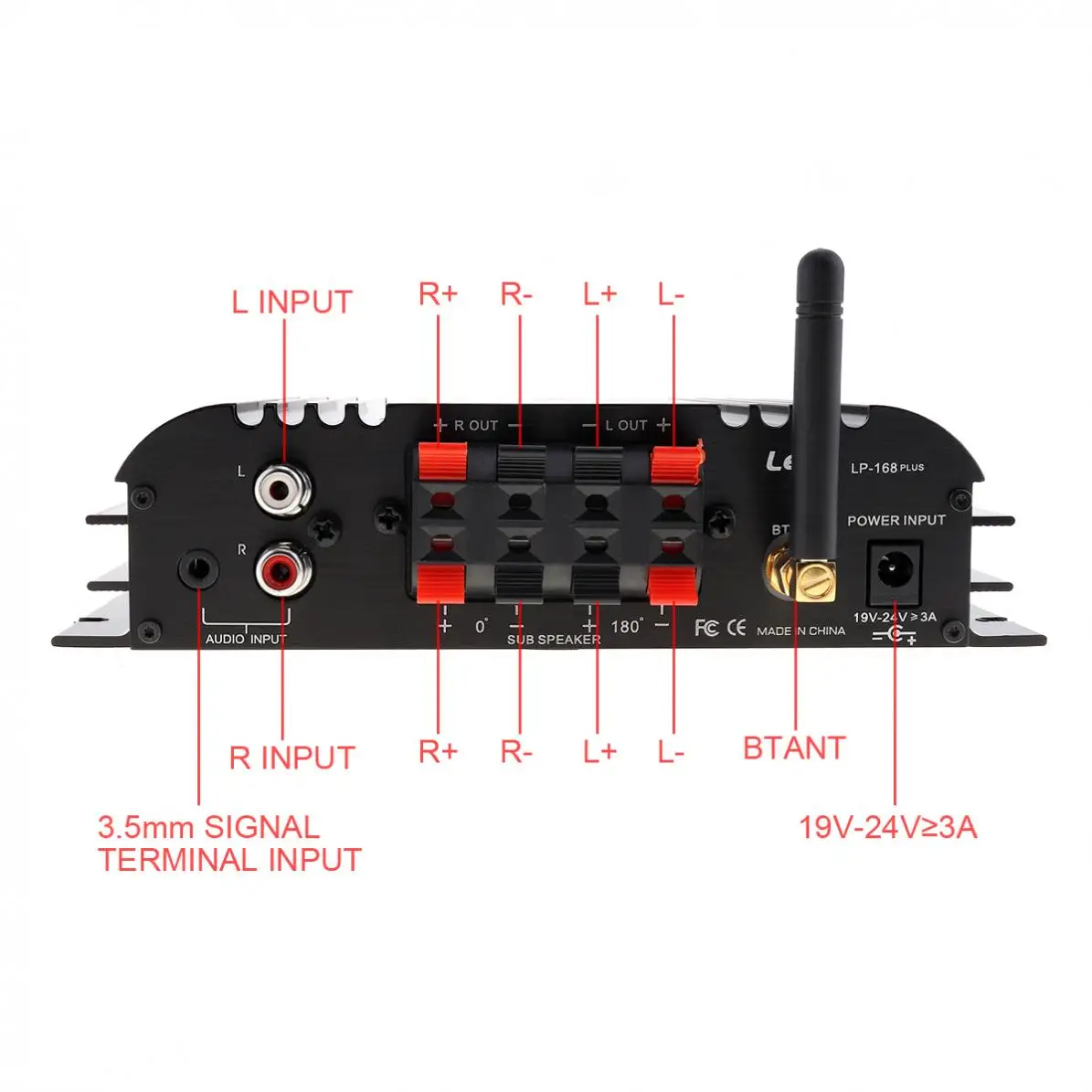 12 В 45 Вт X 2 hi fi стерео USB Bluetooth автомобильный аудио усилитель с поддержкой канала