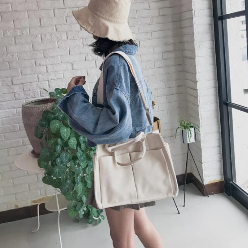 Высококачественная хлопчатобумажная Холщовая Сумка тоут повседневные пляжные