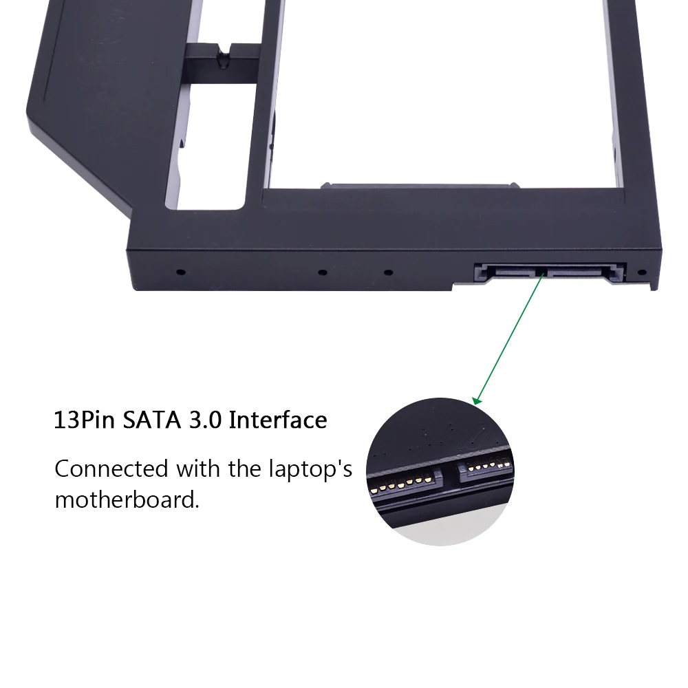 CHIPAL Универсальный Пластик 2nd HDD Caddy 12,7 мм SATA 3,0 для 2,5 ''7/9/12,5 мм SSD Коробка Чехол Корпус адаптер DVD-ROM Optibay