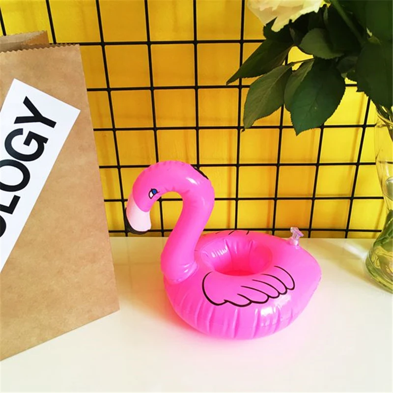 Горячая продажа мини розовый Фламинго надувные стаканчики для напитков