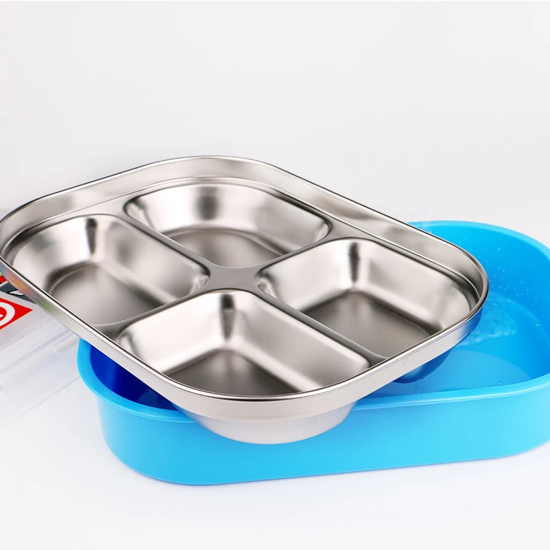 Disney Children's Plate Bowl Spoon Men and Women Stainless Steel Separate Dish Meal Tray Safe Cutlery Set