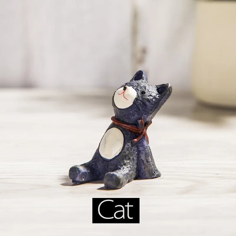 3.Cat Милые миниатюрные животные садовые полимерные животный мир, растение горшок украшения популярные вечерние украшения для дома аксессуары фигурки домашний декор - Цвет: 3.Cat