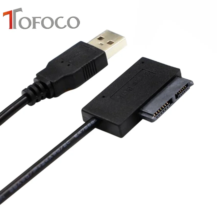 Кабель конвертер TOFOCO USB 2 0 на SATA 6 + 7P внешний адаптер оптического привода для