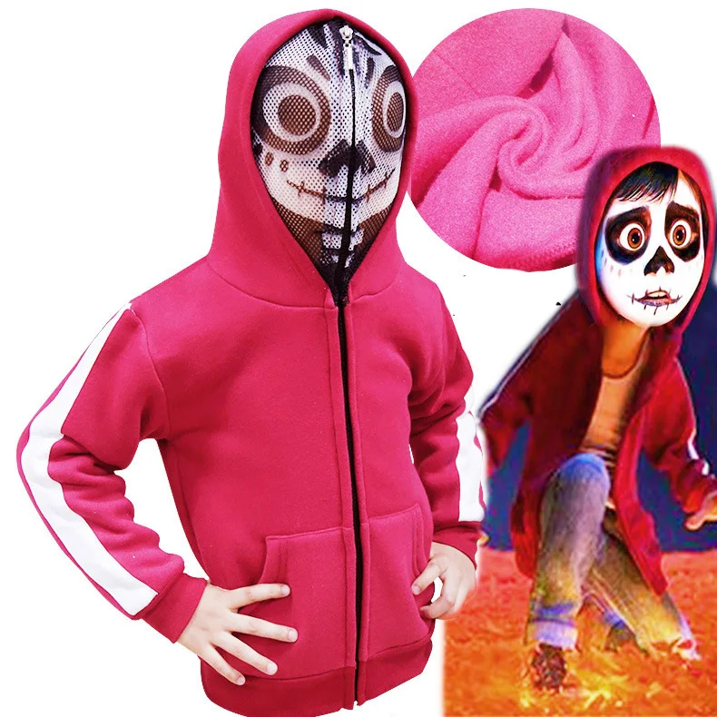 

Anime Moive Coco Miguel Cosplay Costumes for Child Boys Kids Jackets Hoodies Red Sweatshirts Coat