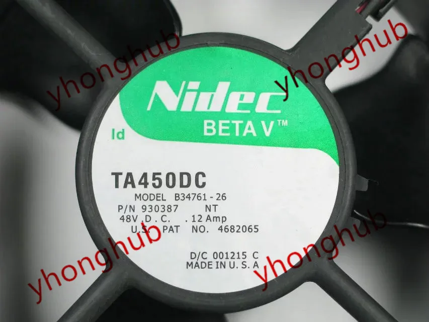 Серверный охлаждающий вентилятор Nidec TA450DC C34761 26 P/N 930387 DC 48V 0.12AMP 120x120x38 мм|nidec ta450dc|square