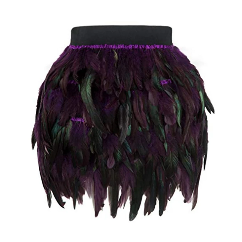 Женская мини-юбка с перьями женская одежда эластичная резинка на талии уличный