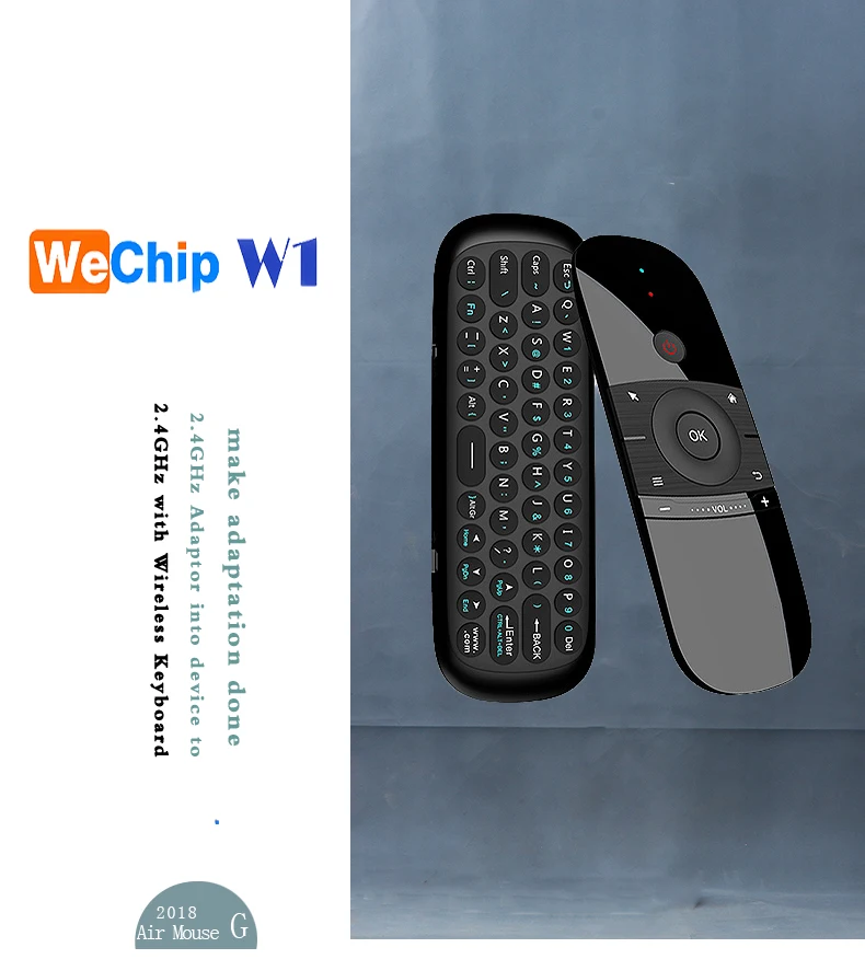 Wechip W1 пульт дистанционного управления 2,4 ГГц Беспроводная Летающая воздушная мышь с клавиатурой полный тачпад ПК для Android tv box X96 IR Learning pk mx3