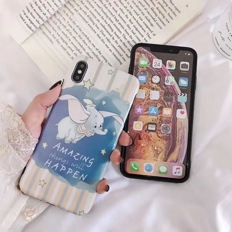Ins Горячая Милая анимация Cartton Dumbo чехол для телефона iPhone 7 Puls 6 6S 8Puls X XS XR Xsmax Чехлы