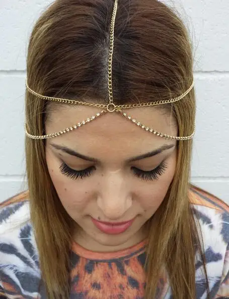 1 шт. модная женская многослойная головная повязка на голову в металлическом