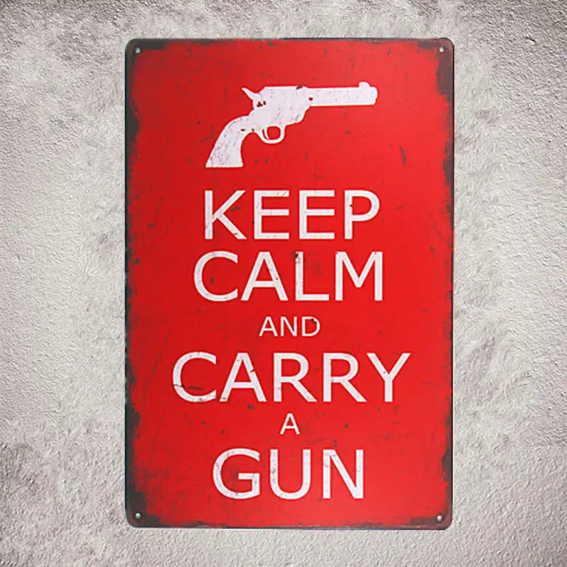 Металлическая Оловянная ретро вывеска Предупреждение ждающий пистолет мужская