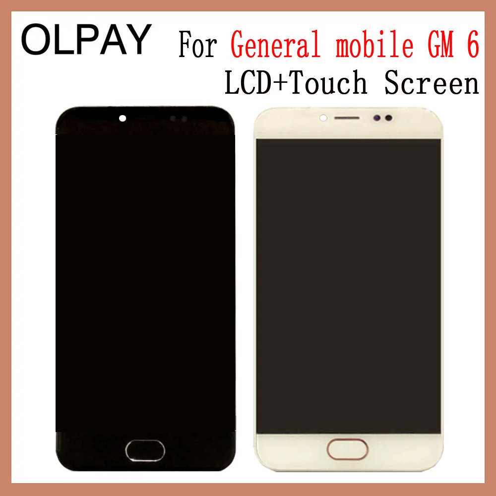 OLPAY 5," для общего мобильного GM 6 GM6 ЖК-дисплей и сенсорный экран стекло в сборе с рамкой телефона