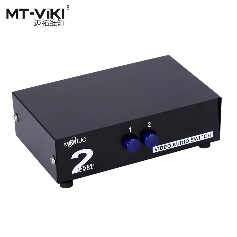 MT VIKI RCA AV Переключатель 2 входа 1 выход селектор аудио видео для медиаплееров DVD