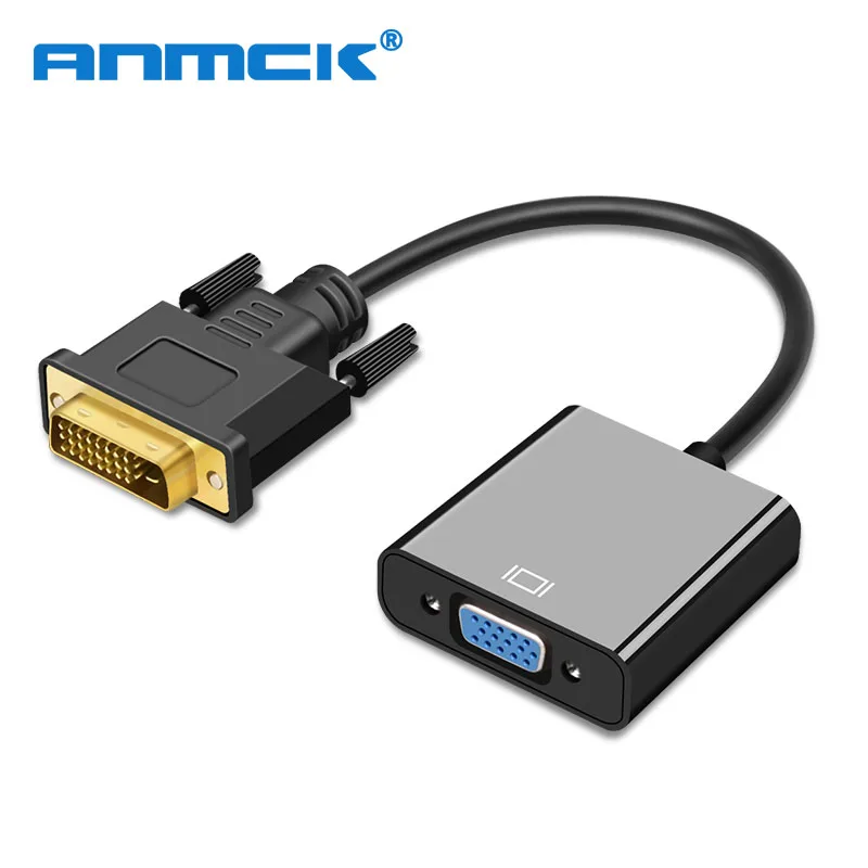 С DVI на VGA конвертер адаптер 1080P 24 + 1 25 Pin D мужчин и Женский Кабель видеоадаптера для