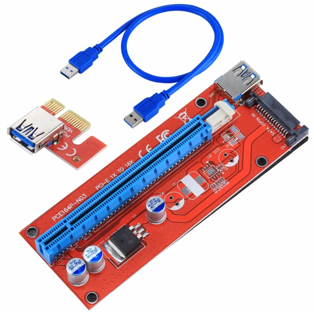 USB 3.0 PCI-E Экспресс 1x до 16x Райзер-карта адаптер 15 Pin SATA Power с USB-кабелем | Компьютеры и
